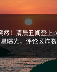 查看太突然！清晨丑闻登上pixiv，明星曝光，评论区炸裂