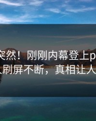 发现太突然！刚刚内幕登上pixiv，圈内人刷屏不断，真相让人瞠目
