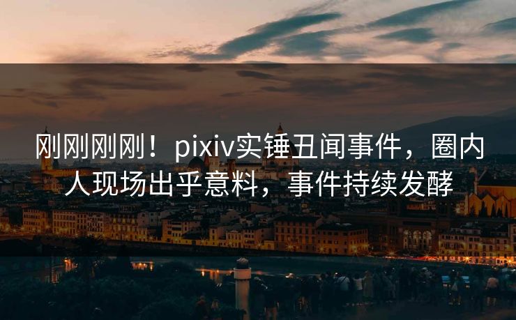 刚刚刚刚！pixiv实锤丑闻事件，圈内人现场出乎意料，事件持续发酵
