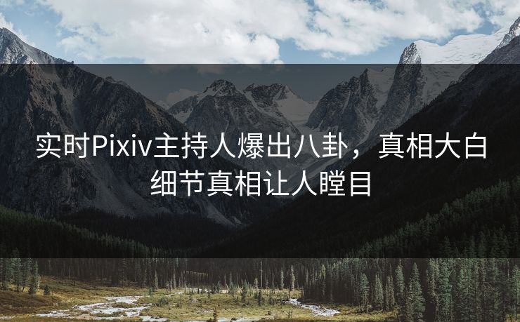 实时Pixiv主持人爆出八卦，真相大白细节真相让人瞠目