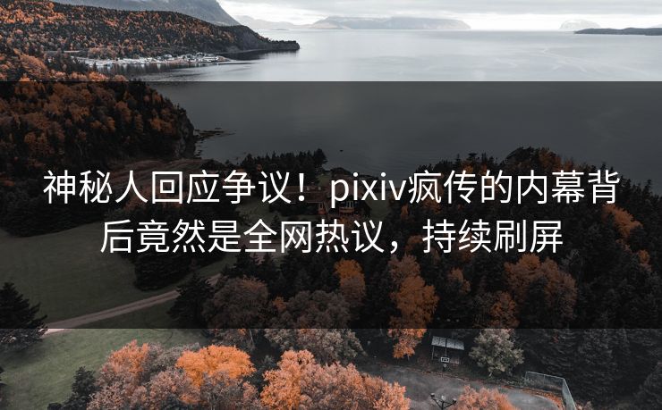 神秘人回应争议！pixiv疯传的内幕背后竟然是全网热议，持续刷屏