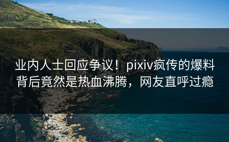 业内人士回应争议!pixiv疯传的爆料背后竟然是热血沸腾,网友直呼过瘾 业内人士回应争议!pixiv疯传的爆料背后竟然是热血沸腾,网友直呼过瘾