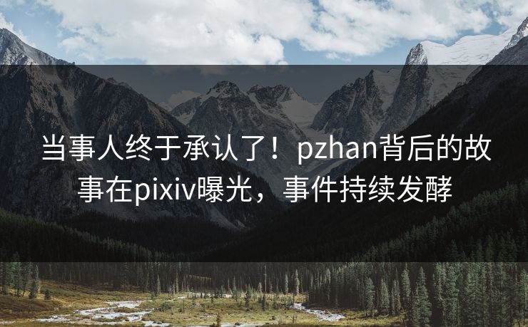 当事人终于承认了!pzhan背后的故事在pixiv曝光,事件持续发酵 当事人终于承认了!pzhan背后的故事在pixiv曝光,事件持续发酵